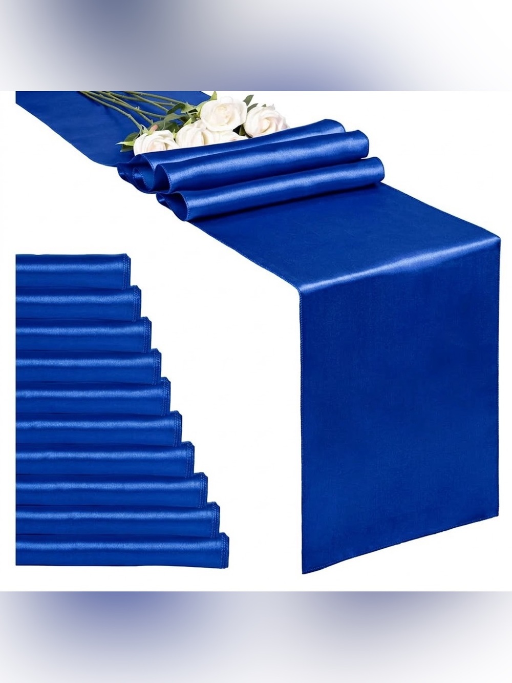 REWOMC 10-Pack Royal Blue 12 × 108 inches Long
Premium Satin Table Runner